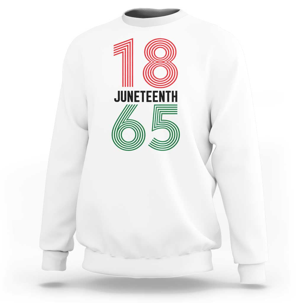 Vintage Juneteenth 1865 Sweatshirt Retro Striped Number Graphic