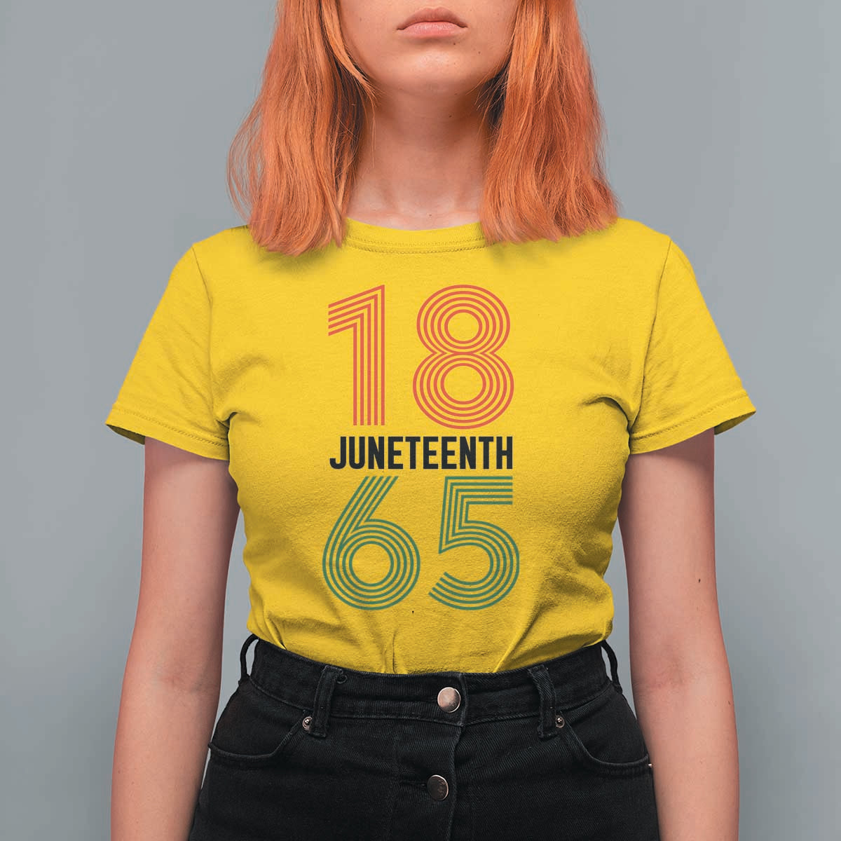 Vintage Juneteenth 1865 T Shirt For Women Retro Striped Number Graphic