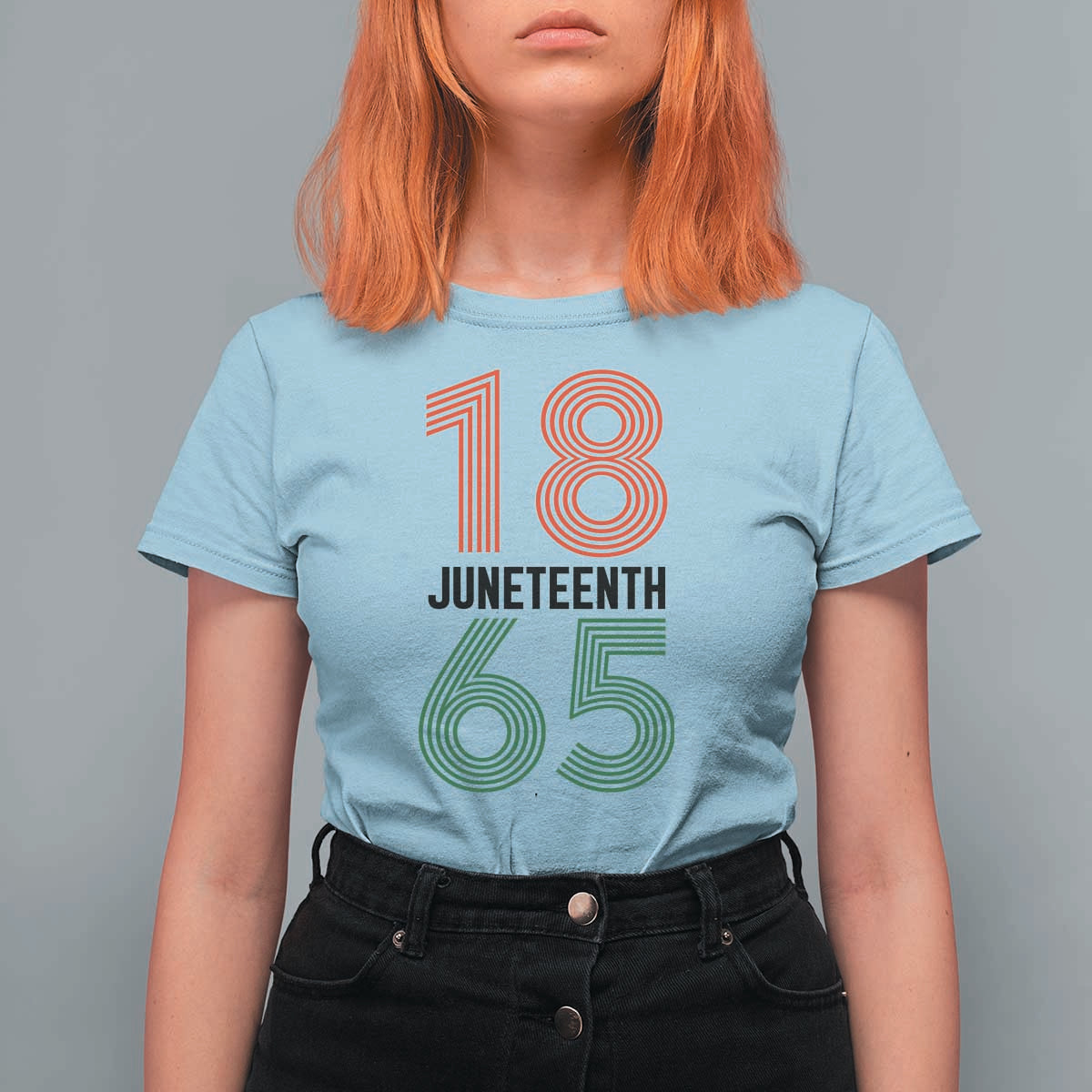 Vintage Juneteenth 1865 T Shirt For Women Retro Striped Number Graphic