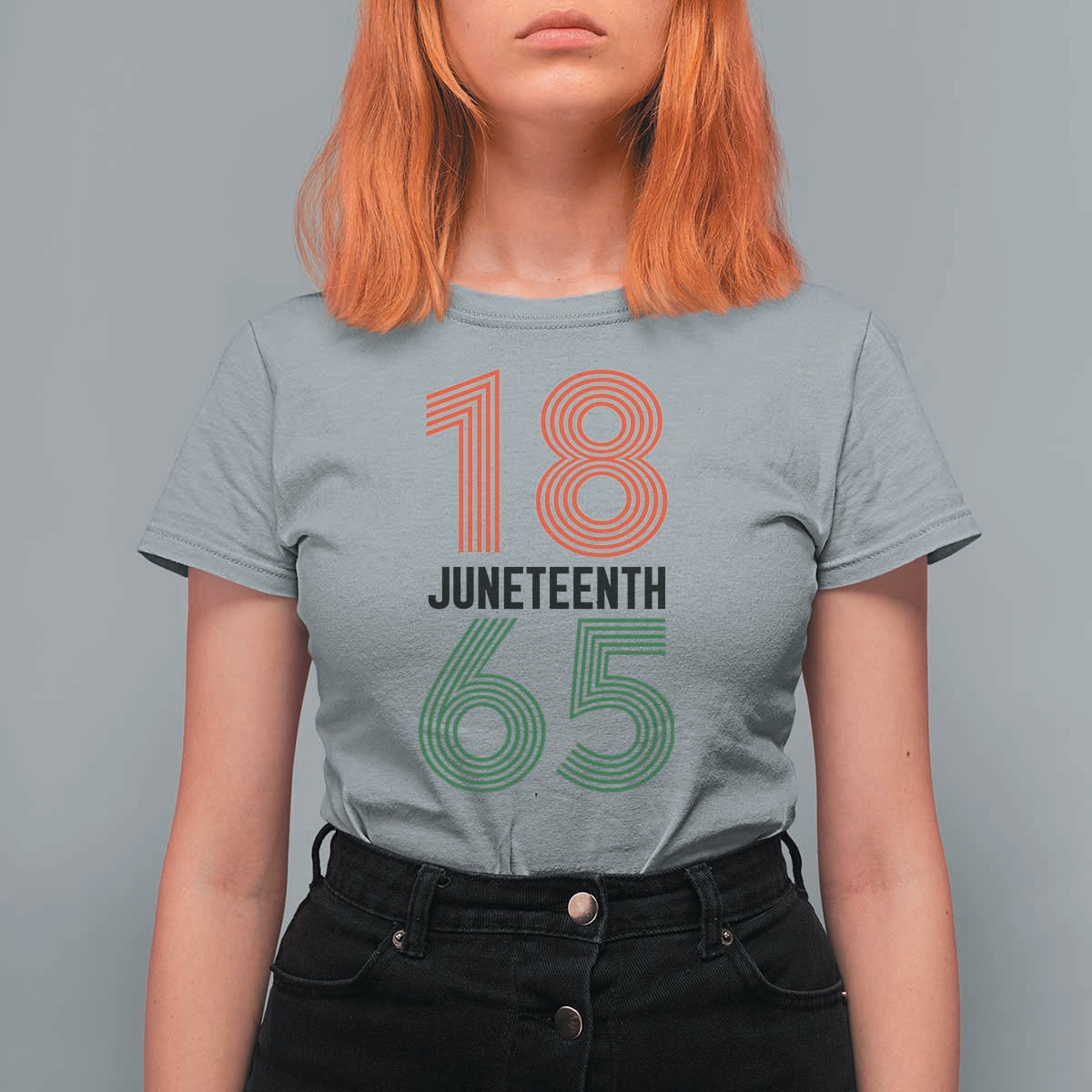 Vintage Juneteenth 1865 T Shirt For Women Retro Striped Number Graphic