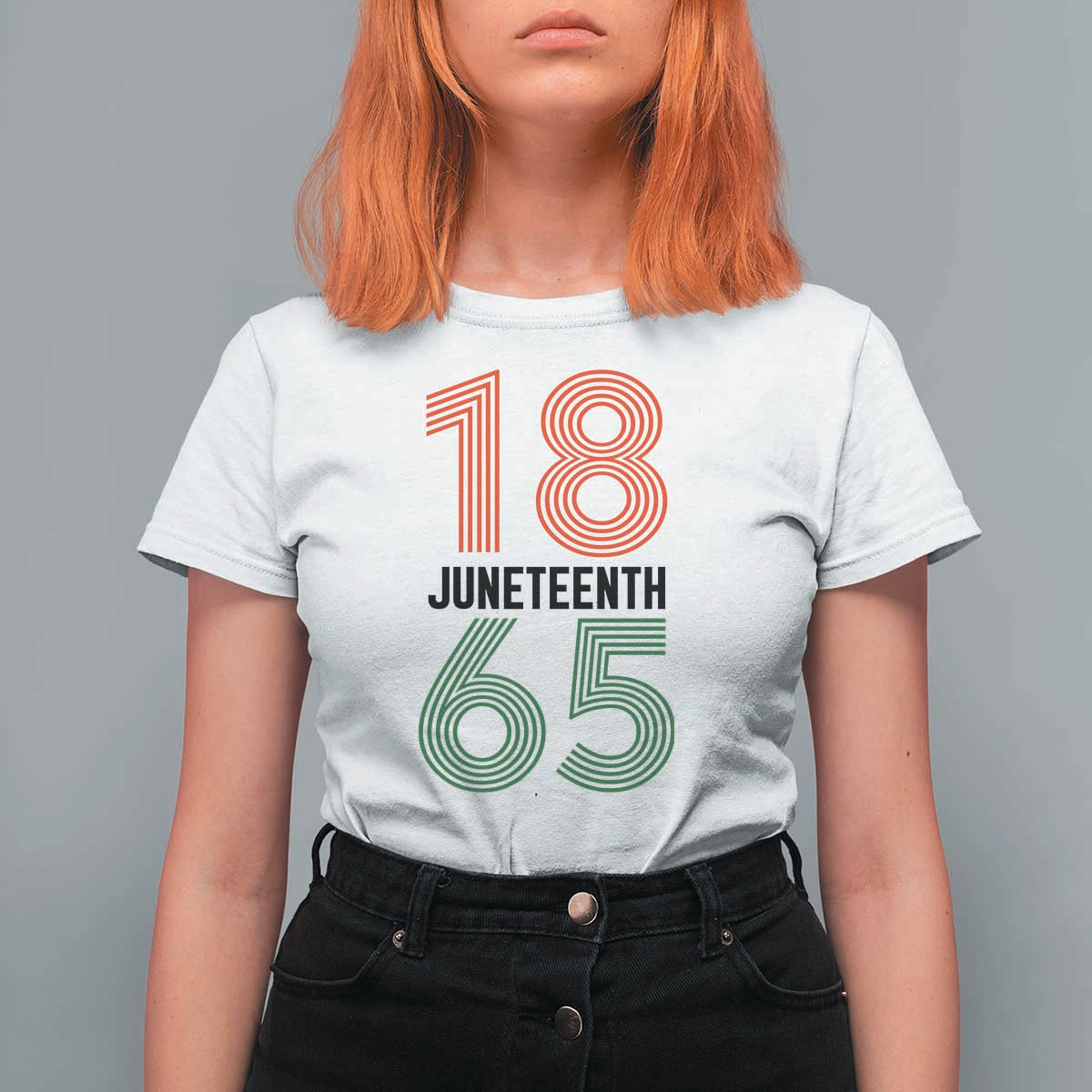 Vintage Juneteenth 1865 T Shirt For Women Retro Striped Number Graphic