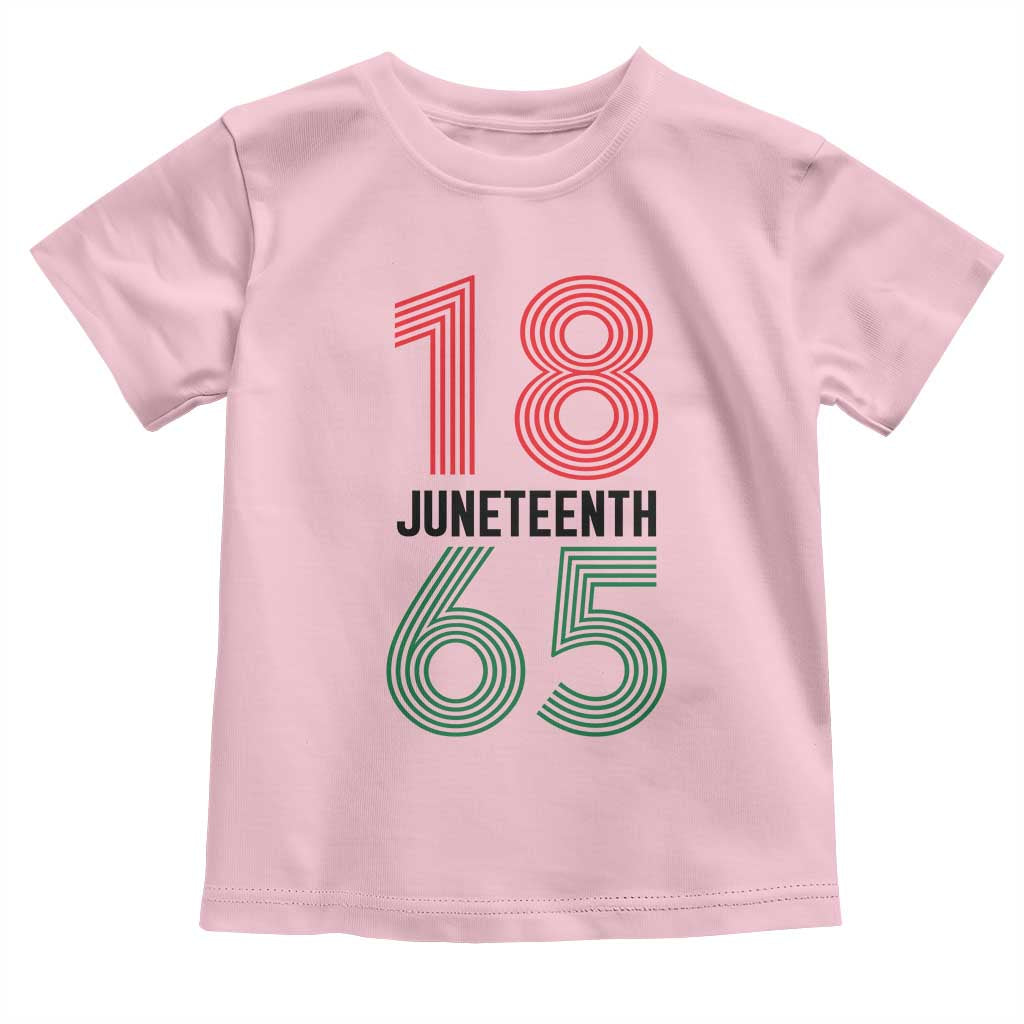 Vintage Juneteenth 1865 Toddler T Shirt Retro Striped Number Graphic