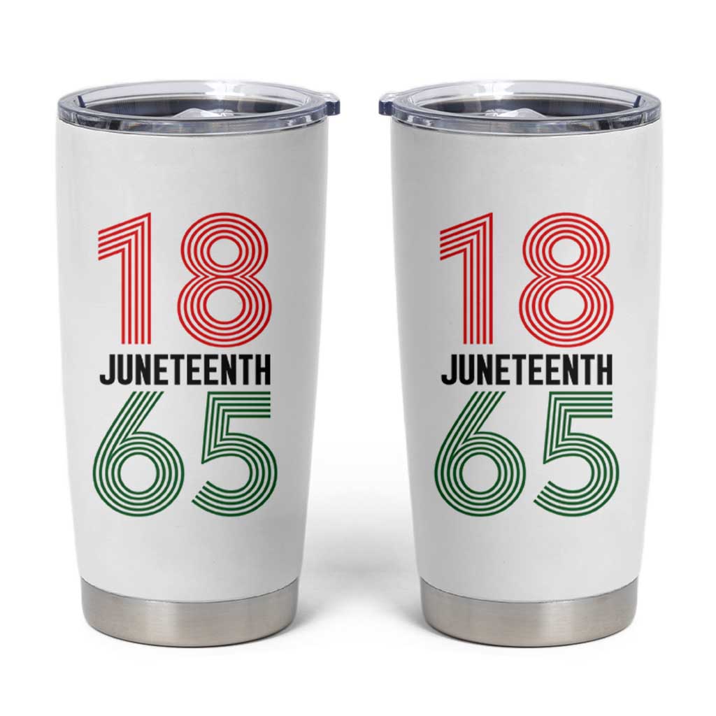 Vintage Juneteenth 1865 Tumbler Cup Retro Striped Number Graphic
