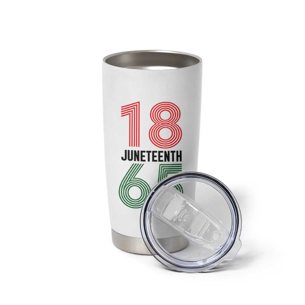Vintage Juneteenth 1865 Tumbler Cup Retro Striped Number Graphic