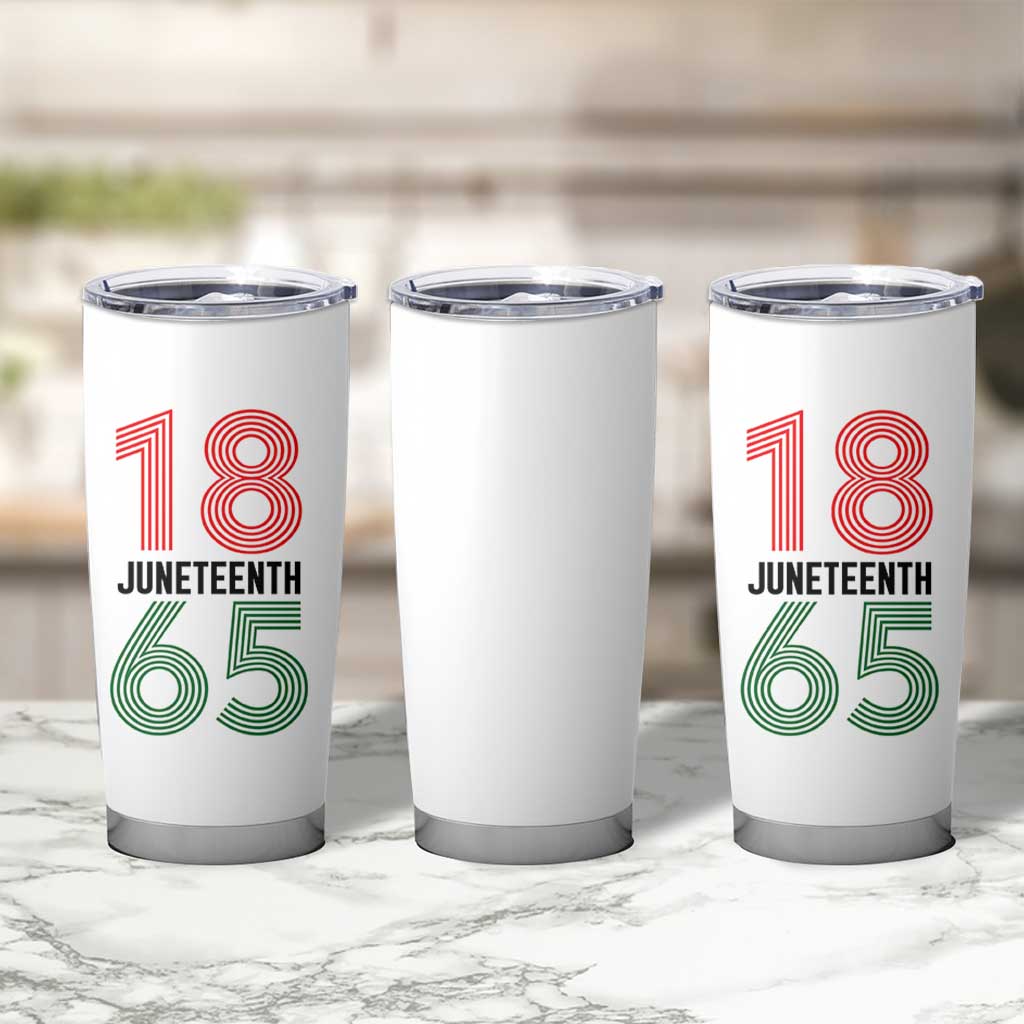 Vintage Juneteenth 1865 Tumbler Cup Retro Striped Number Graphic