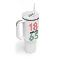 Vintage Juneteenth 1865 Tumbler With Handle Retro Striped Number Graphic