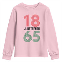 Vintage Juneteenth 1865 Youth Sweatshirt Retro Striped Number Graphic