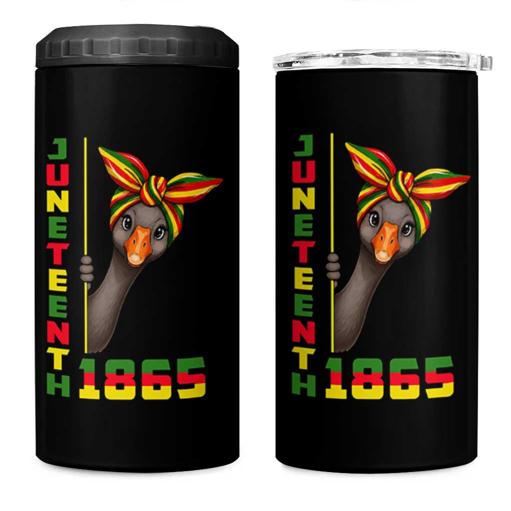 Funny Juneteenth Goose 4 in 1 Can Cooler Tumbler African American Pride Gift