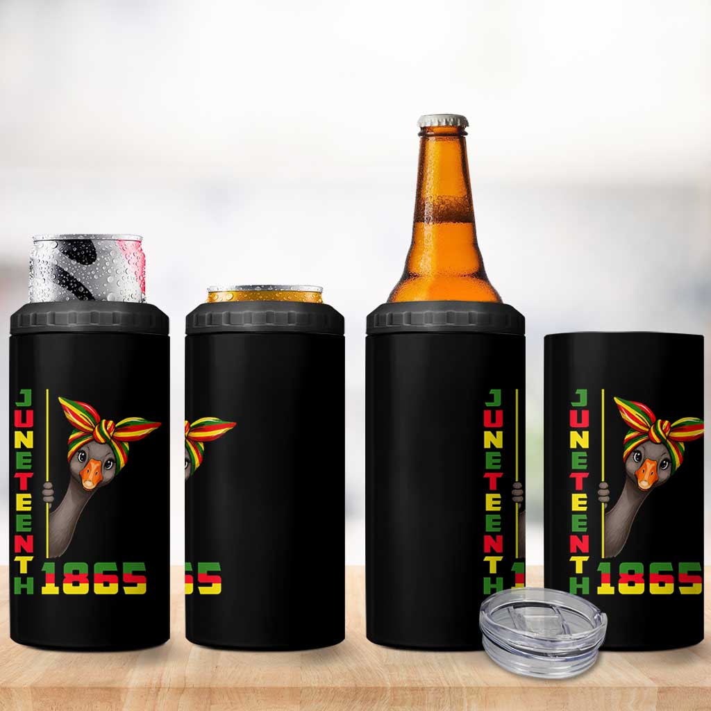 Funny Juneteenth Goose 4 in 1 Can Cooler Tumbler African American Pride Gift