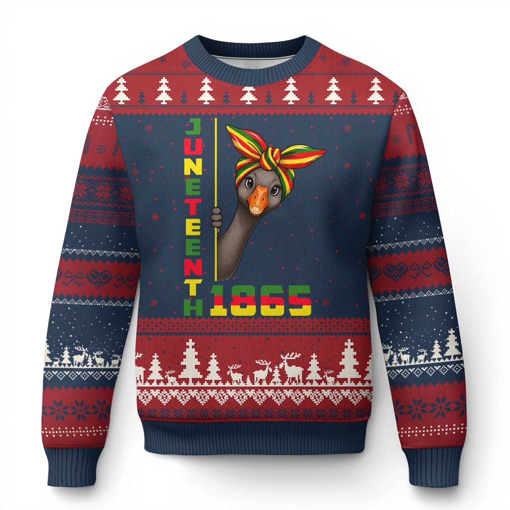 Funny Juneteenth Goose Ugly Christmas Sweater African American Pride Gift