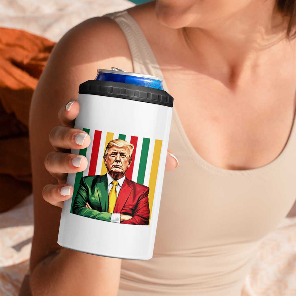 Juneteenth American Leader Inspiration 4 in 1 Can Cooler Tumbler 1865 American Heritage Gift