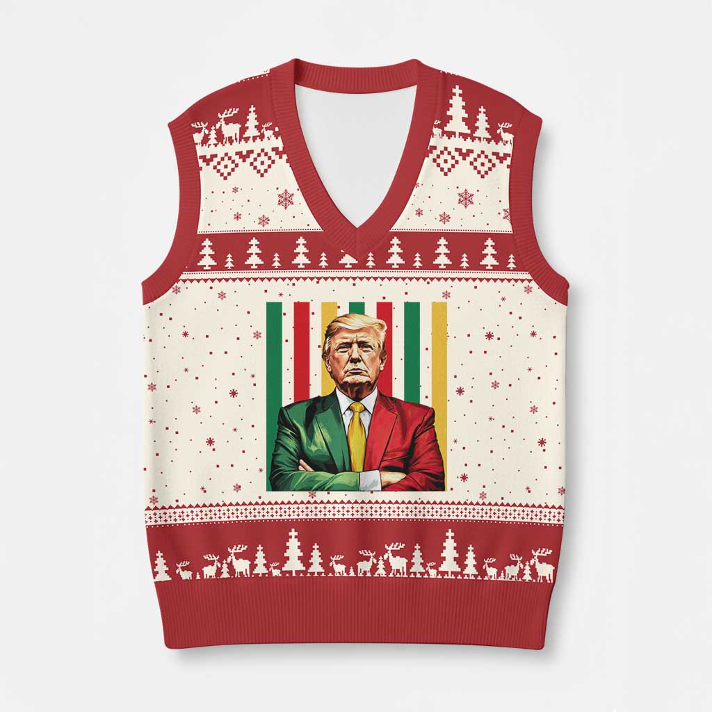 Juneteenth American Leader Inspiration V-Neck Knit Sweater Vest 1865 American Heritage Gift
