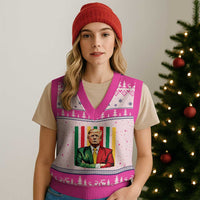 Juneteenth American Leader Inspiration V-Neck Knit Sweater Vest 1865 American Heritage Gift