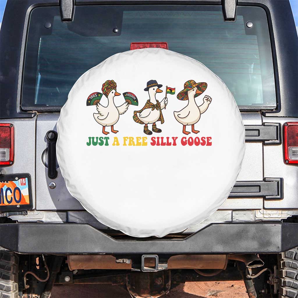 Funny Just A Free Silly Goose Spare Tire Cover Juneteenth Freedom Day