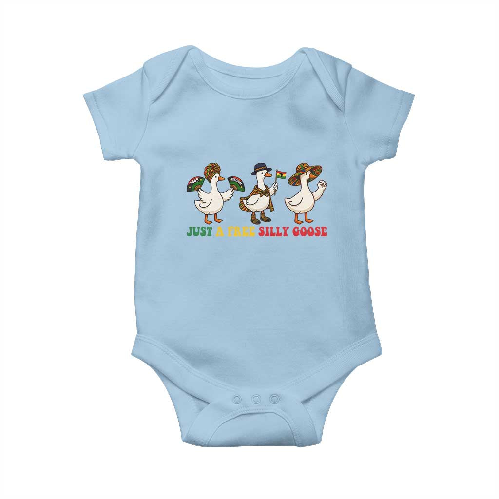 Funny Just A Free Silly Goose Baby Onesie Juneteenth Freedom Day
