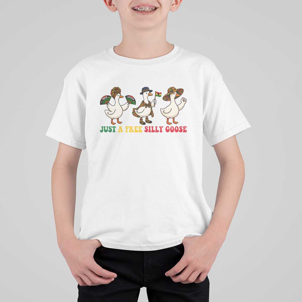 Funny Just A Free Silly Goose T Shirt For Kid Juneteenth Freedom Day