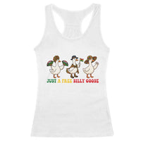 Funny Just A Free Silly Goose Racerback Tank Top Juneteenth Freedom Day