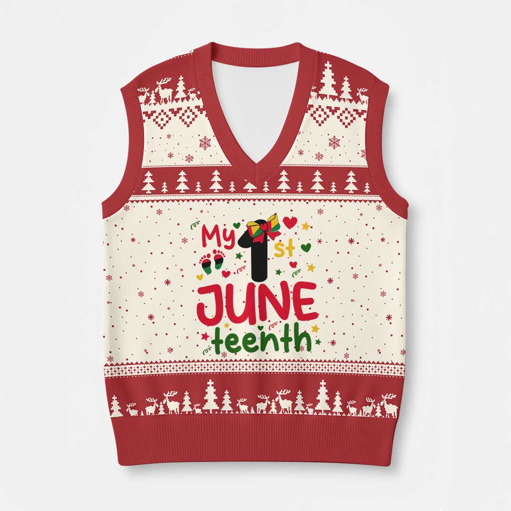 My First Juneteenth V-Neck Knit Sweater Vest African American Baby Freedom Day