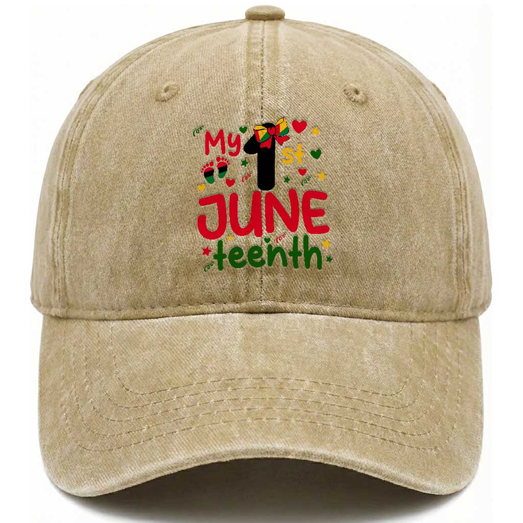 My First Juneteenth Washed Cotton Baseball Cap African American Baby Freedom Day