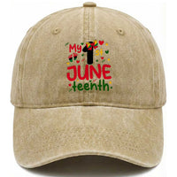 My First Juneteenth Washed Cotton Baseball Cap African American Baby Freedom Day
