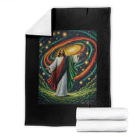 Black Jesus Juneteenth Throw Blanket African American Christian Pride