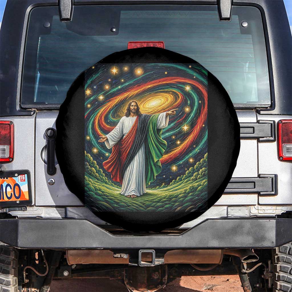 Black Jesus Juneteenth Spare Tire Cover African American Christian Pride