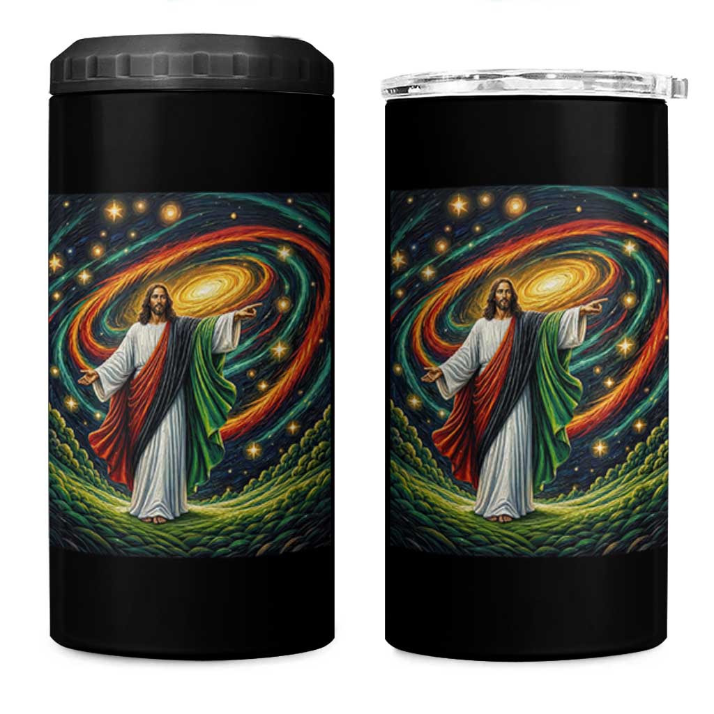 Black Jesus Juneteenth 4 in 1 Can Cooler Tumbler African American Christian Pride