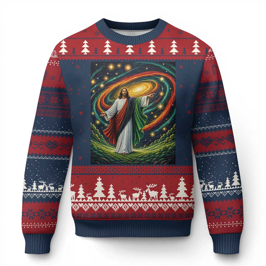 Black Jesus Juneteenth Ugly Christmas Sweater African American Christian Pride