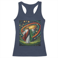 Black Jesus Juneteenth Racerback Tank Top African American Christian Pride