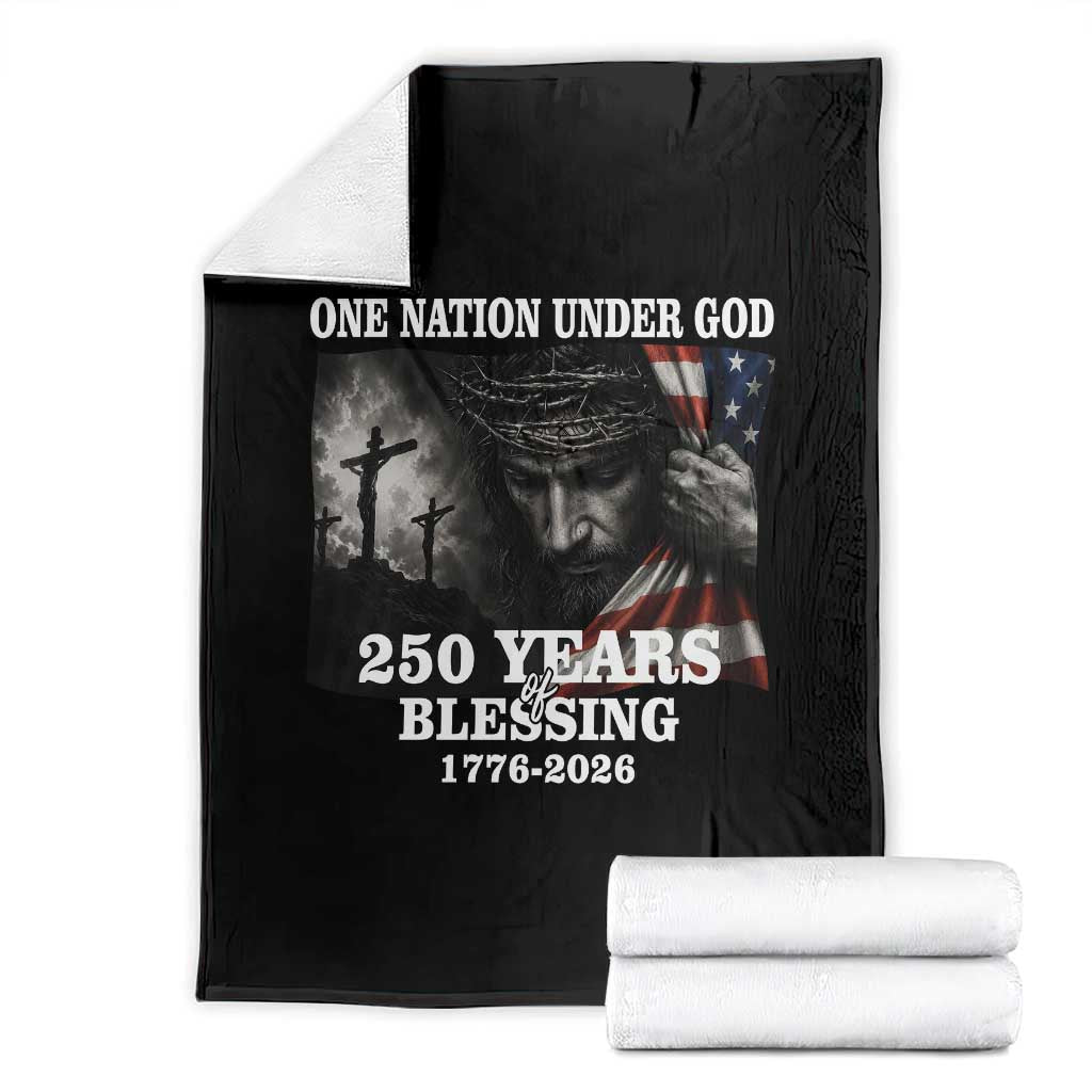 One Nation Under God 250th Anniversary Throw Blanket American Patriotic Faith