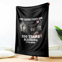 One Nation Under God 250th Anniversary Throw Blanket American Patriotic Faith