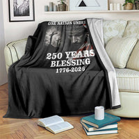 One Nation Under God 250th Anniversary Throw Blanket American Patriotic Faith