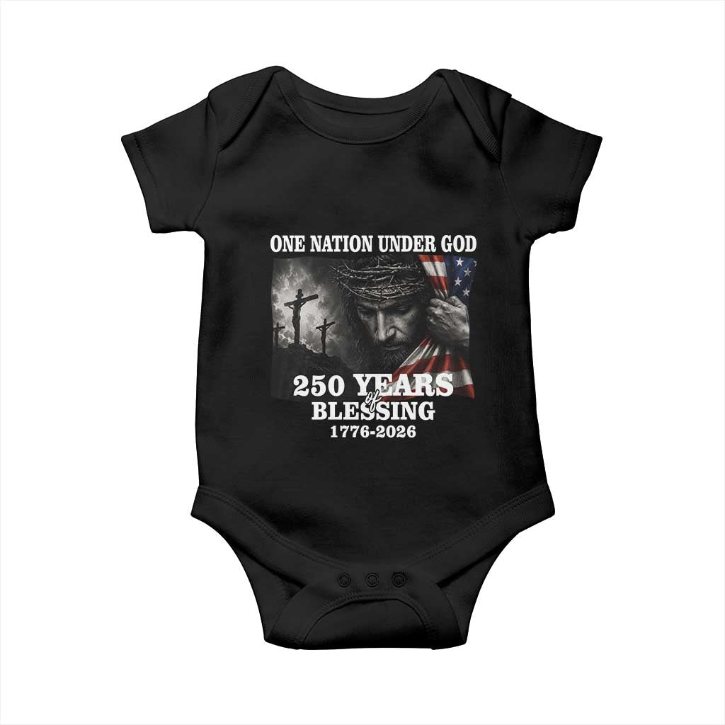 One Nation Under God 250th Anniversary Baby Onesie American Patriotic Faith