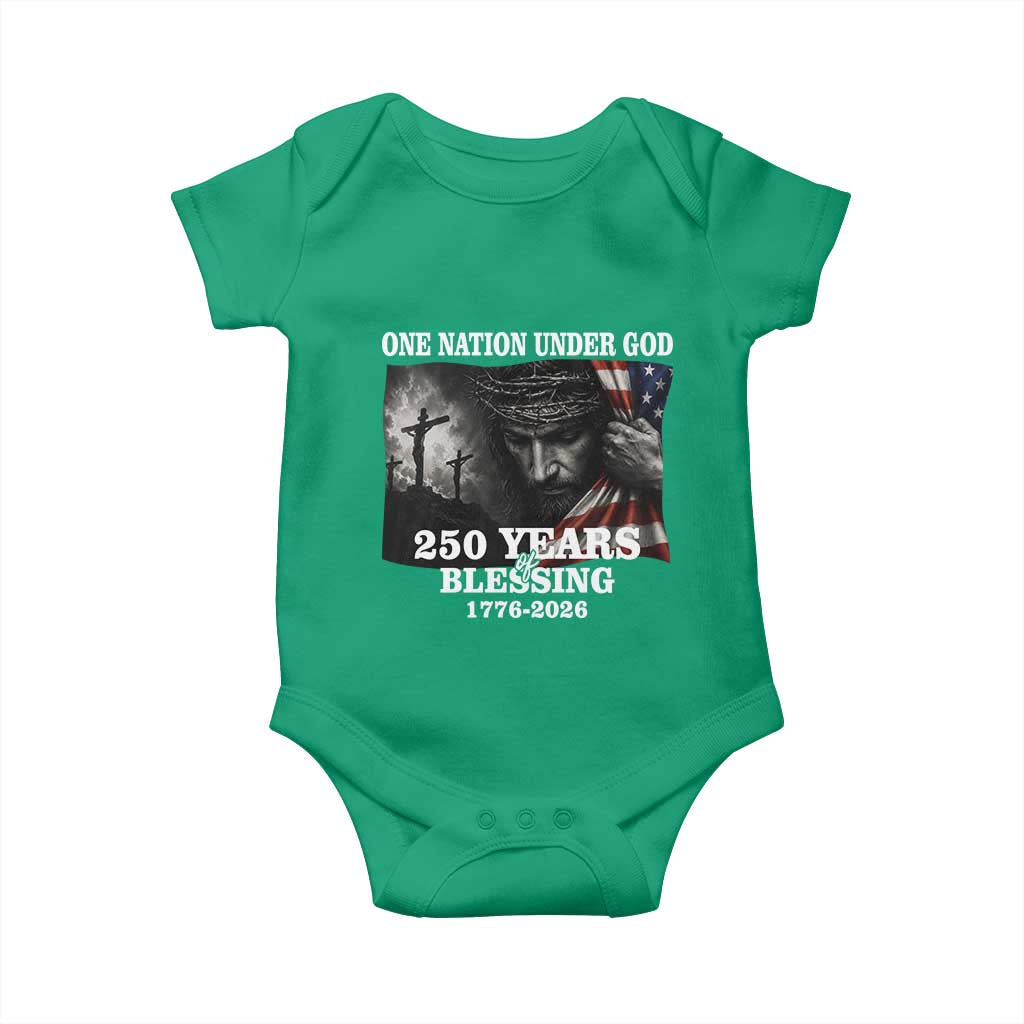 One Nation Under God 250th Anniversary Baby Onesie American Patriotic Faith