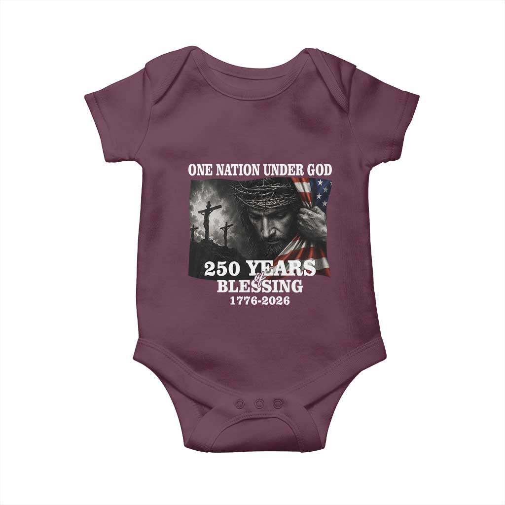 One Nation Under God 250th Anniversary Baby Onesie American Patriotic Faith