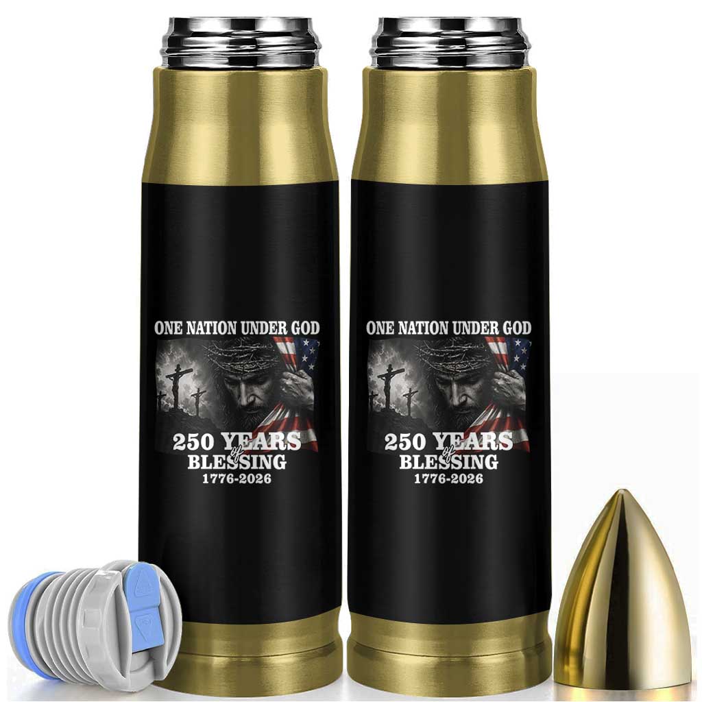 One Nation Under God 250th Anniversary Bullet Tumbler American Patriotic Faith