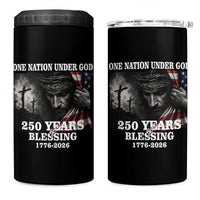 One Nation Under God 250th Anniversary 4 in 1 Can Cooler Tumbler American Patriotic Faith
