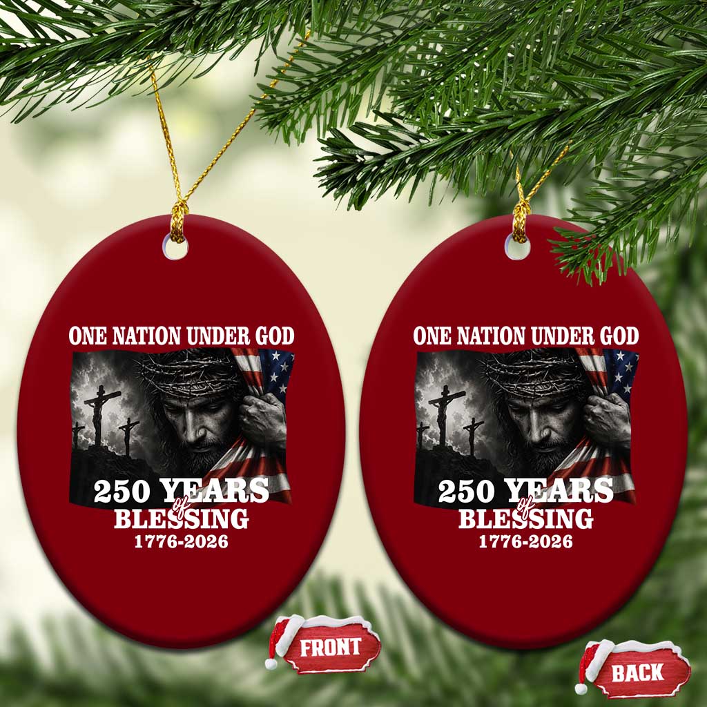 One Nation Under God 250th Anniversary Ceramic Ornament American Patriotic Faith