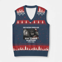 One Nation Under God 250th Anniversary V-Neck Knit Sweater Vest American Patriotic Faith