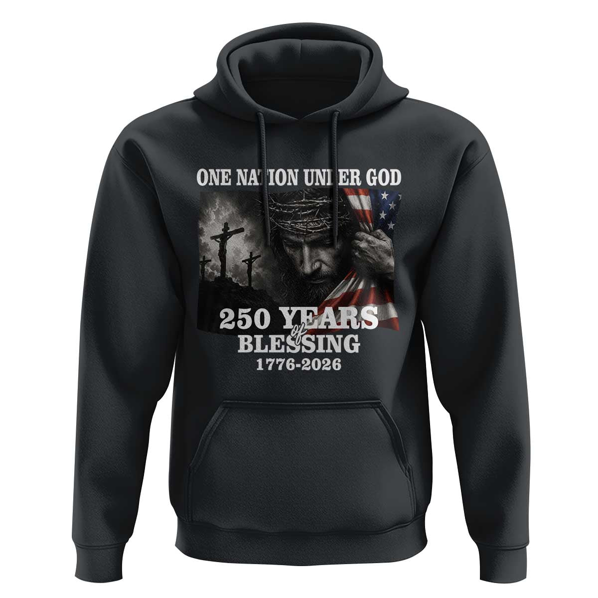 One Nation Under God 250th Anniversary Hoodie American Patriotic Faith