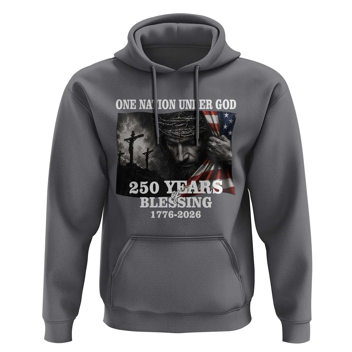 One Nation Under God 250th Anniversary Hoodie American Patriotic Faith
