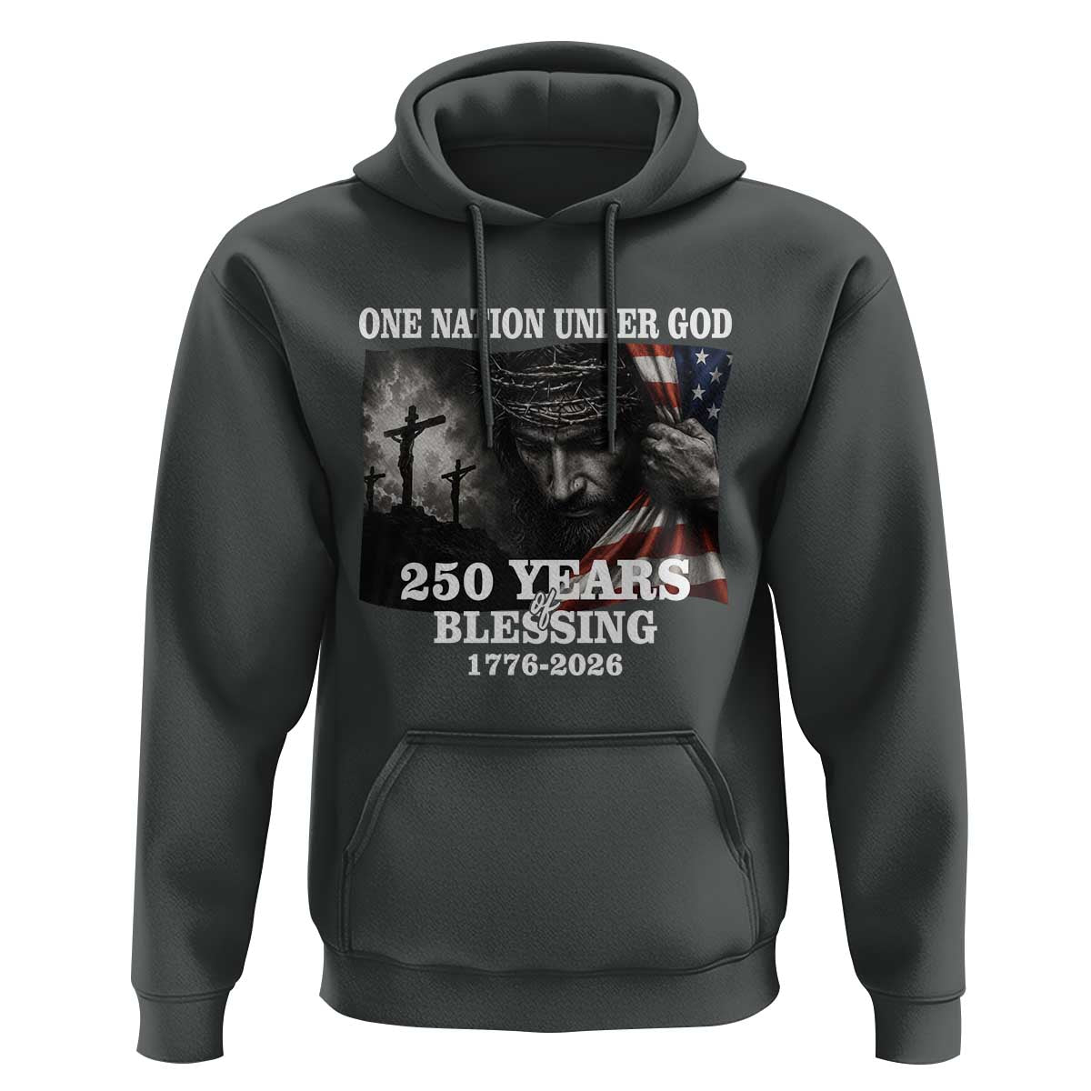 One Nation Under God 250th Anniversary Hoodie American Patriotic Faith