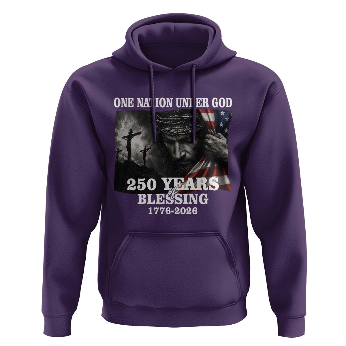One Nation Under God 250th Anniversary Hoodie American Patriotic Faith