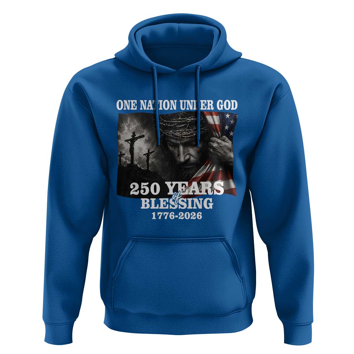 One Nation Under God 250th Anniversary Hoodie American Patriotic Faith