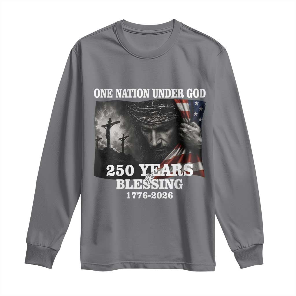 One Nation Under God 250th Anniversary Long Sleeve Shirt American Patriotic Faith