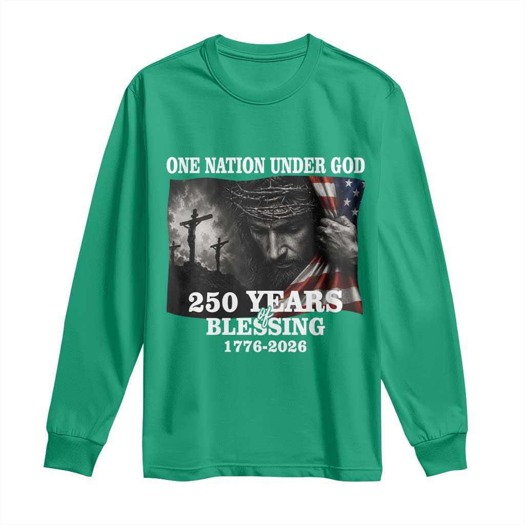 One Nation Under God 250th Anniversary Long Sleeve Shirt American Patriotic Faith