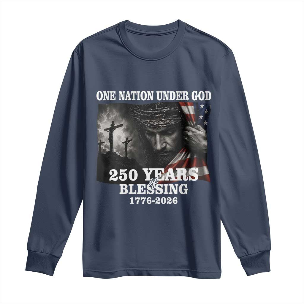 One Nation Under God 250th Anniversary Long Sleeve Shirt American Patriotic Faith