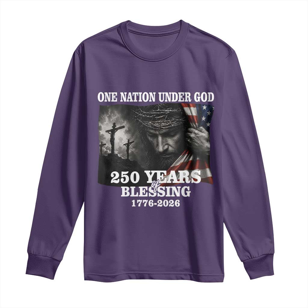 One Nation Under God 250th Anniversary Long Sleeve Shirt American Patriotic Faith