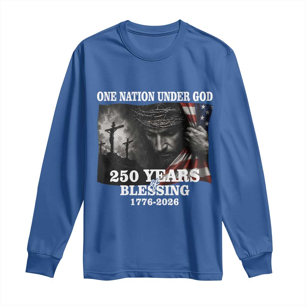One Nation Under God 250th Anniversary Long Sleeve Shirt American Patriotic Faith