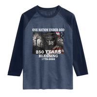 One Nation Under God 250th Anniversary Raglan Shirt American Patriotic Faith
